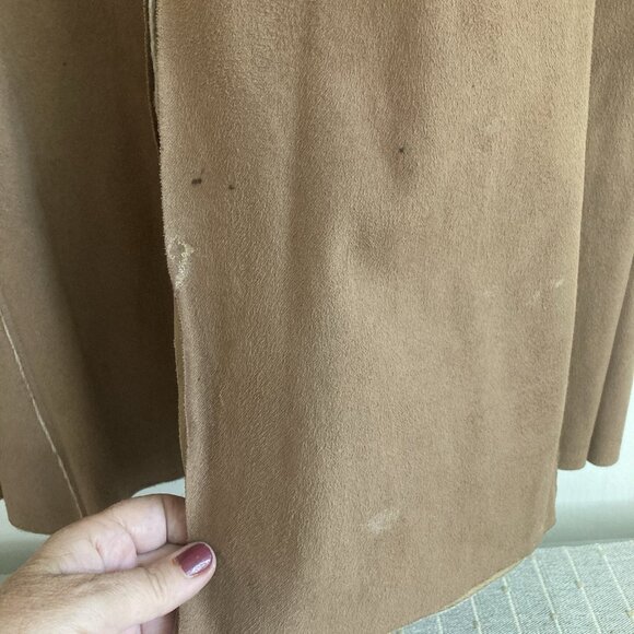 VTG Suede Leather Coat Equestrian Long Jacket MIDI Western Boho Hippie Fits 38” - Picture 13 of 16